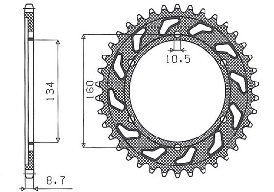 SUN1-5635-44 SUNSTAR SPROCKETS galinė žvaigždutė