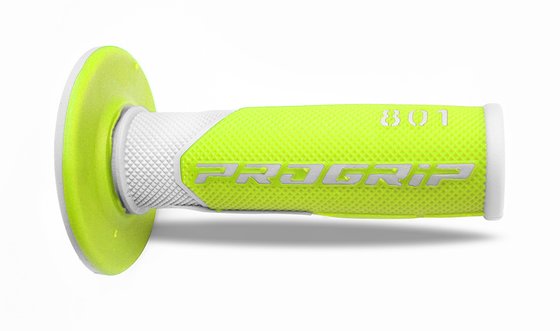 PRO GRIP dvigubo tankio offroad rankenos baltos/fluo geltonos spalvos