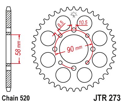 27944JT JT Sprockets galinė žvaigždutė 44 dantų žingsnis 520 jtr27344