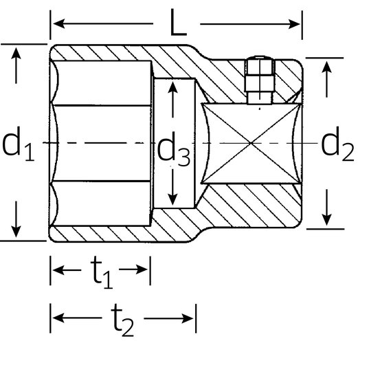 STAHLWILLE 3/4" 55 mm lizdas