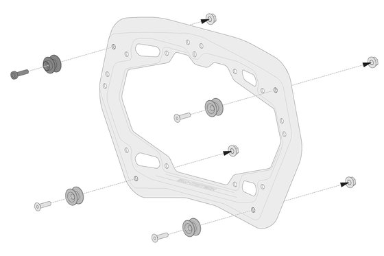 SW-MOTECH adapterio rinkinys šoniniam laikikliui "pro" (juodas)