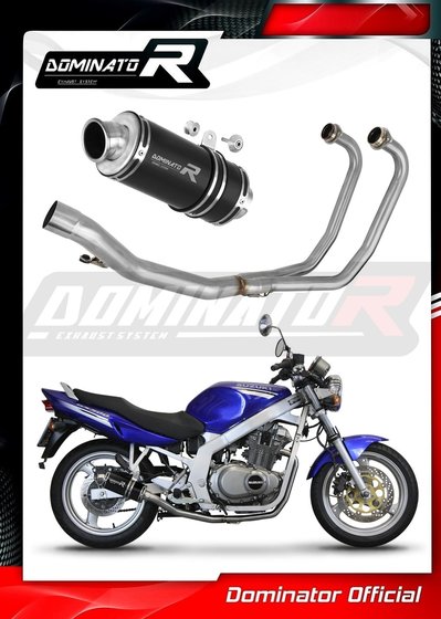 SU021DFSCBL-S Dominator full exhaust system silencer gp1 black