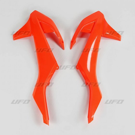 KT04061#FFLU UFO fluo oranžinės spalvos radiatoriaus dangteliai, skirti ktm sx/sx-f/exc