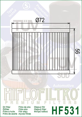 20-HF531 Hiflofiltro "hiflo" alyvos filtras hf531