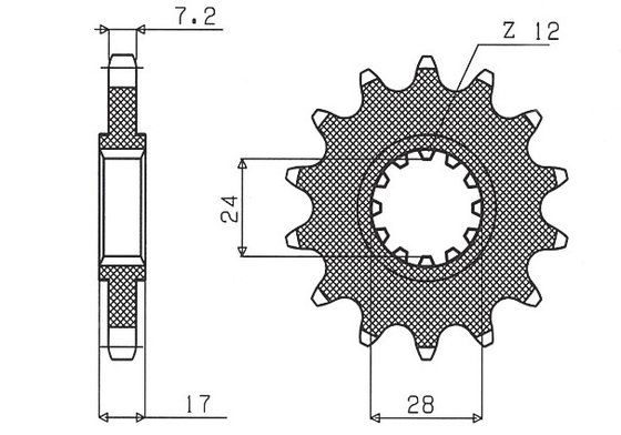 SUN41214 SUNSTAR SPROCKETS priekinė žvaigždutė