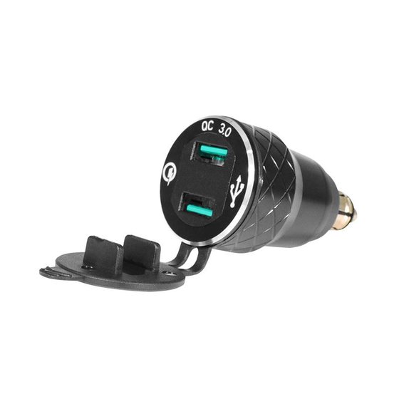 BIKETEC motociklinis dvigubas usb qc 3.0 lizdas