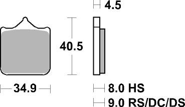 870HS SBS sukepintos stabdžių trinkelės