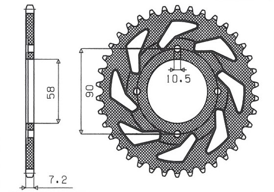 SUN1-2061-42 SUNSTAR SPROCKETS galinė žvaigždutė