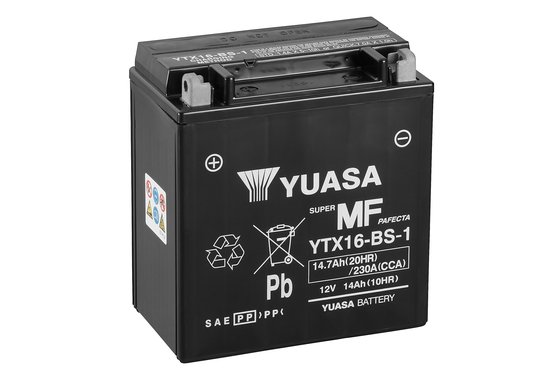 YTX16-BS-1(CP) YUASA techninės priežiūros nereikalaujantis atsarginis akumuliatorius