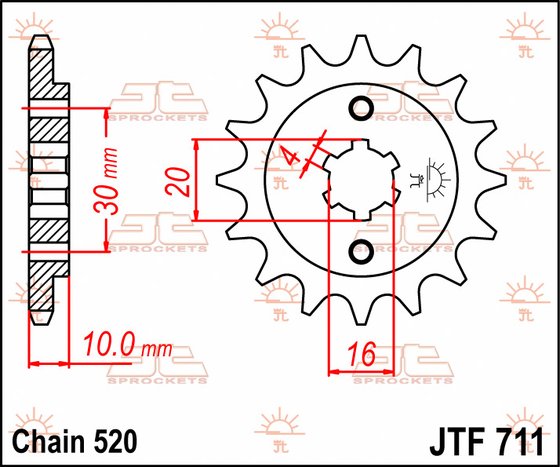 JTF711 JT Sprockets plieninė priekinė žvaigždutė