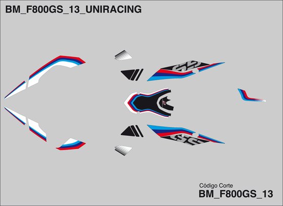 UNIRACING lipdukų rinkinys bmw f800gs 2013