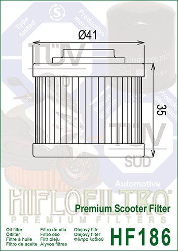 20-HF186 Hiflofiltro "hiflo" alyvos filtras hf186