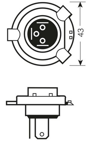 OSRAM h4 12v 60/55w p43t originali halogeninė lemputė