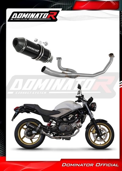 HO115DFBL Dominator full exhaust system collector silencer hp3 black + db killer