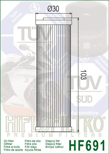 HF691 Hiflofiltro alyvos filtras