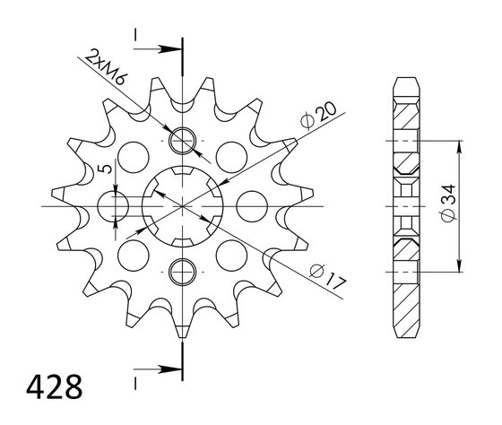 26200-17 Supersprox supersprox priekinė žvaigždutė 1264.17