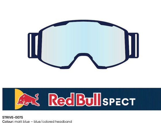 SPECT spect red bull strive mx akiniai dvigubi lęšiai mėlyni skaidrūs