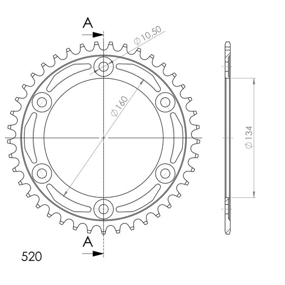 11618-41 Supersprox supersprox plieninė galinė žvaigždutė ho cbr600/1000 (520) juoda 41