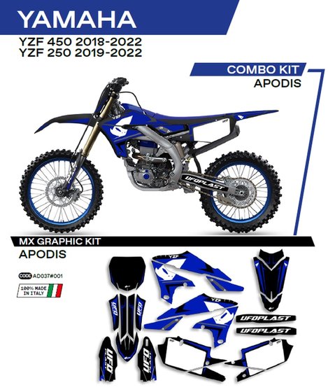 650-AD037-001 UFO ufo grafinis rinkinys yz 250f 2019- /450 2018- apodis black