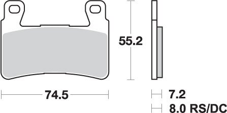 734DC SBS stabdžių kaladėlės dual carbon