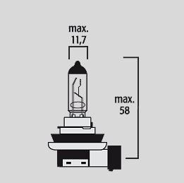 2110 FLOSSER halogeninių priekinių žibintų lemputė h11 12v 55w