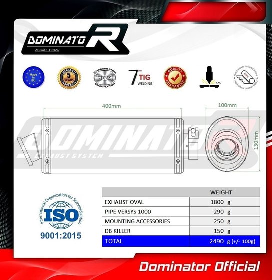 KA070DA-S Dominator exhaust silencer muffler ov