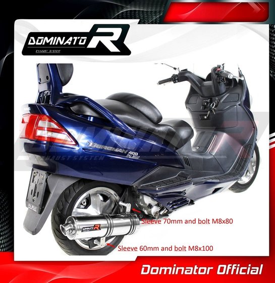 SU038DST-S Dominator exhaust silencer round