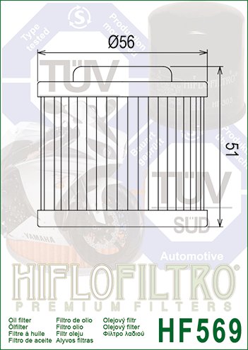 20-HF569 Hiflofiltro "hiflo" alyvos filtras hf569