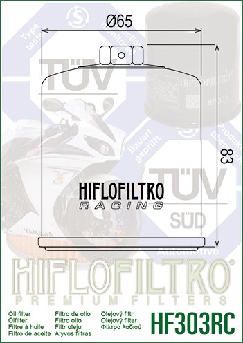 HF303RC Hiflofiltro našumo alyvos filtras (neprivalomas patobulinimas)