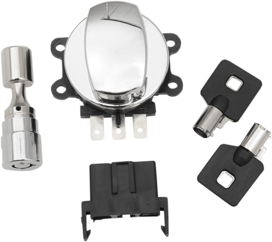 21-0209K DRAG SPECIALTIES chromuotas uždegimo jungiklis su šakutės užraktu