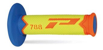 PRO GRIP trigubo tankio "offroad" rankenos - fluorescencinė oranžinė/geltona/šviesiai mėlyna