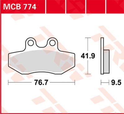 MCB774 TRW stabdžių trinkelės