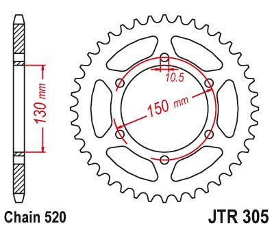 23646JT JT Sprockets grandininis ratas 46t žingsnis 520 jtr30546