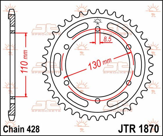 437244JT JT Sprockets galinė žvaigždutė 44 dantų žingsnis 428 jtr187044