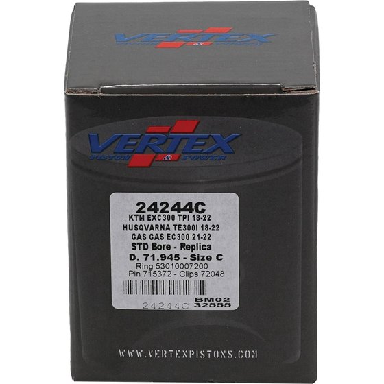 405-24244B Vertex vertex stūmoklių rinkinys ktm exc300 tpi 2018-22 71,935mm