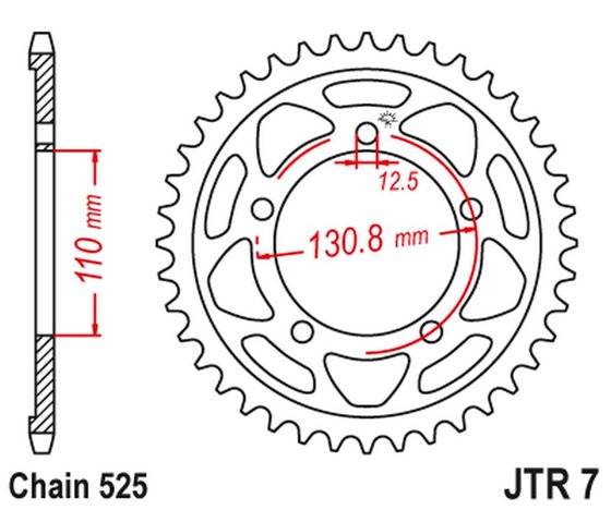 JTR7.44ZBK JT Sprockets žvaigždutė 44z pitch 525 black