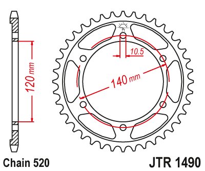 47537JT JT Sprockets galinė žvaigždutė 37 danties žingsnis 520 juoda