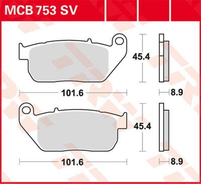 MCB753SV TRW sukepinto metalo stabdžių trinkelės, skirtos gatvės darbui