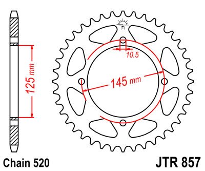 85745JTZBK JT Sprockets galinė žvaigždutė