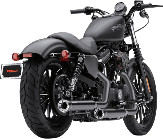 6081RB COBRA 3 colių slip-on duslintuvai, dažyti milteliniu būdu, skirti harley xl