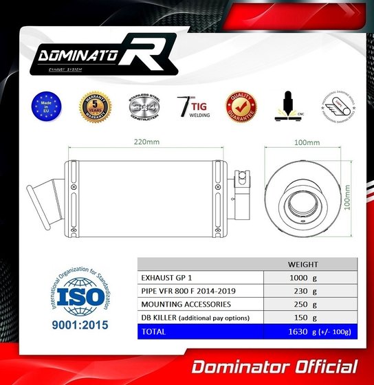 HO092DC-S Dominator exhaust silencer gp1