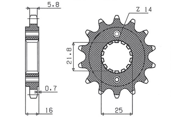 38015 SUNSTAR SPROCKETS 520 15t priekinė žvaigždutė