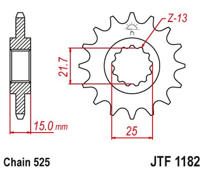 JTF1182 JT Sprockets plieninė priekinė žvaigždutė