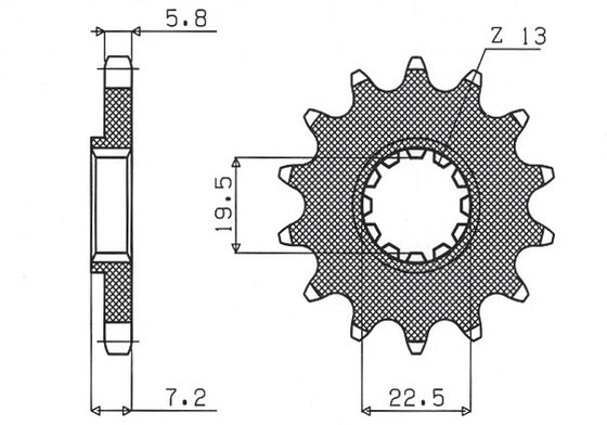 32415 SUNSTAR SPROCKETS 15t 520 pikio juodos spalvos plieno priekinė atsarginė žvaigždutė