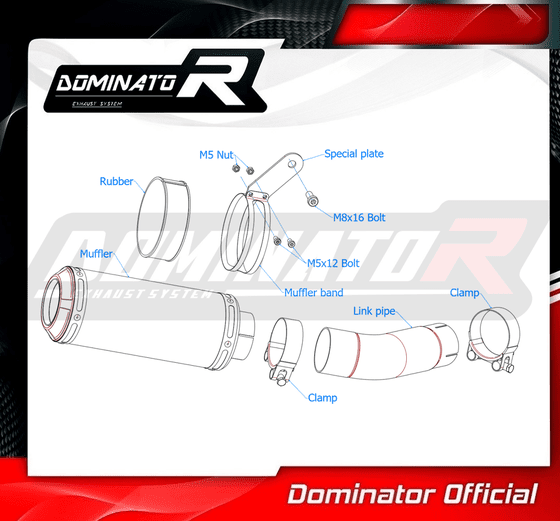 YA021DC-S Dominator exhaust silencer gp