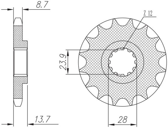 55617 SUNSTAR SPROCKETS 17t 530 pitch black steel front replacement sprocket