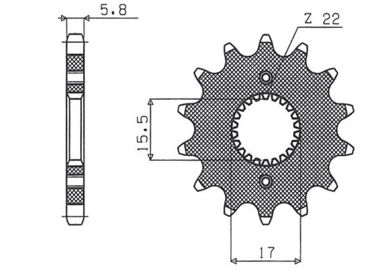 10715 SUNSTAR SPROCKETS 15t 420 pitch black plieno priekinė atsarginė žvaigždutė