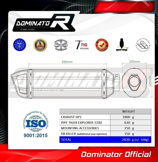 TR016DF-S Dominator exhaust silencer hp1