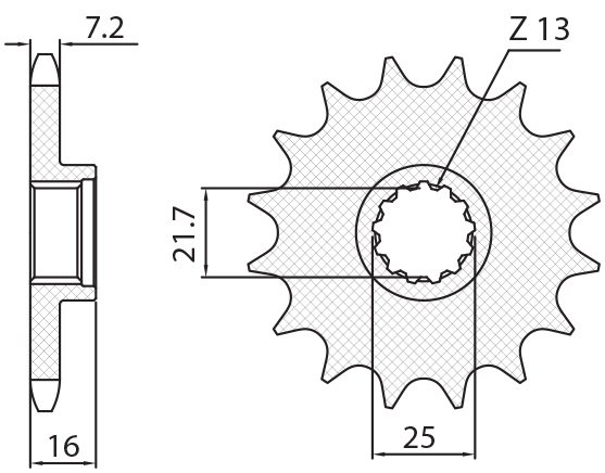 42315 SUNSTAR SPROCKETS 15 dantukų 525 pikio juodos spalvos plieninė priekinė atsarginė žvaigždutė