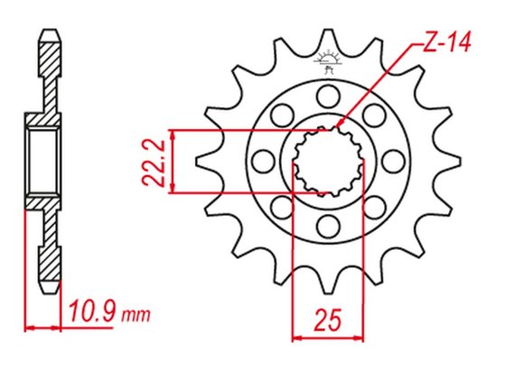 JTF707 JT Sprockets plieninė priekinė žvaigždutė